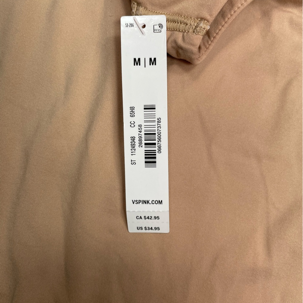Victoria’s Secret Pink Nude Bodysuit Sleeveless High Neck M NWT - Picture 2 of 8